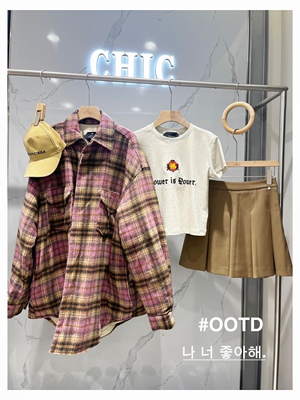 THEGODPARTICLE设计师品牌秋季新款时尚格子加棉宽松长袖衬衫外套