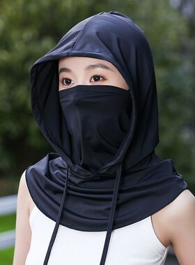 防晒面罩男士夏季户外防紫外线外卖骑摩托车冰丝头套遮阳帽子女款