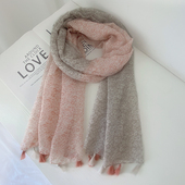 2022新款 百搭民族风印花披肩纱巾防晒沙滩巾 棉麻手感围巾女韩版