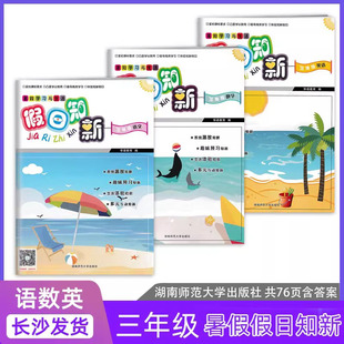 互动配教材高校学习学校作业 2025假日知新3三年级数学语文英语3本 含答案76页 暑假学习与生活 系统温故趣味预新生活体验多元