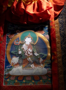 【喜玛岚·纯手绘唐卡】西藏国家一级唐卡画师普贤菩萨唐卡挂画