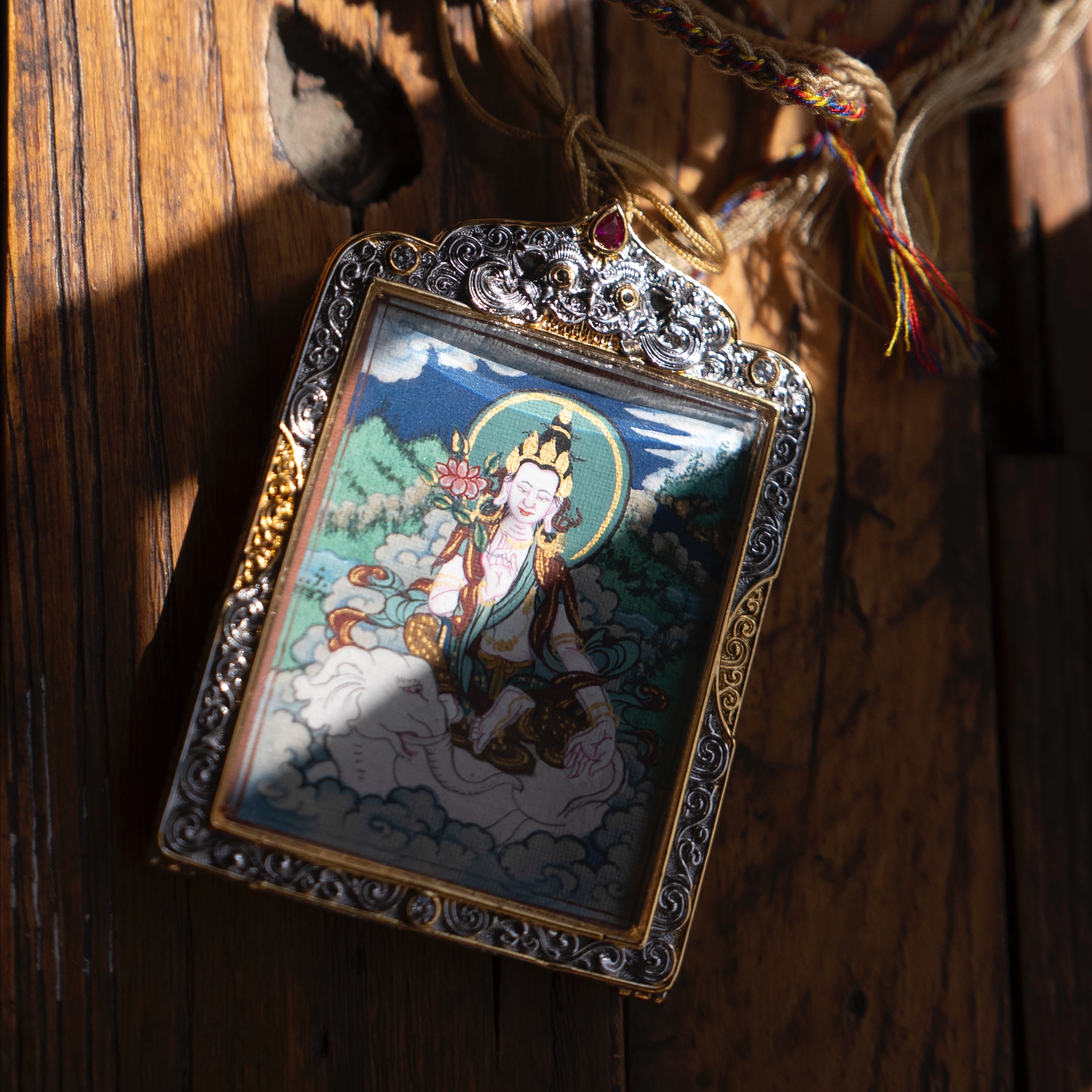 喜玛岚纯手绘唐卡普贤菩萨