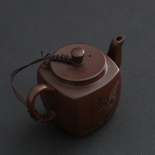 家用功夫茶具 紫砂壶170ml四方壶单人泡茶壶紫泥纯手工小茶壶中式