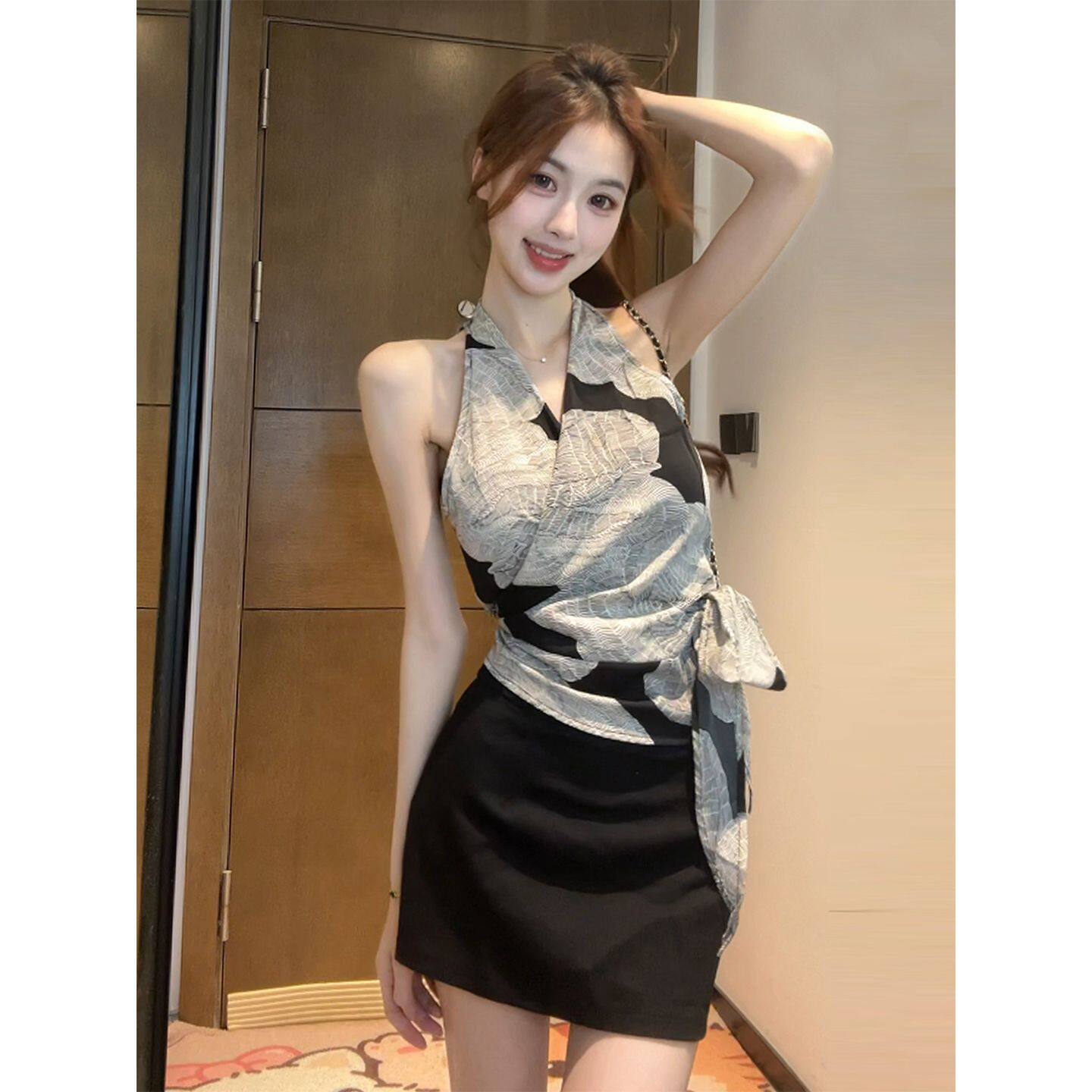 吊带背心女夏季绑带修身气质外穿