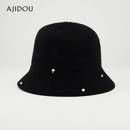 AJIDOU阿吉豆帽子休闲时尚渔夫帽精致百搭户外遮阳帽女贝雷帽帽子