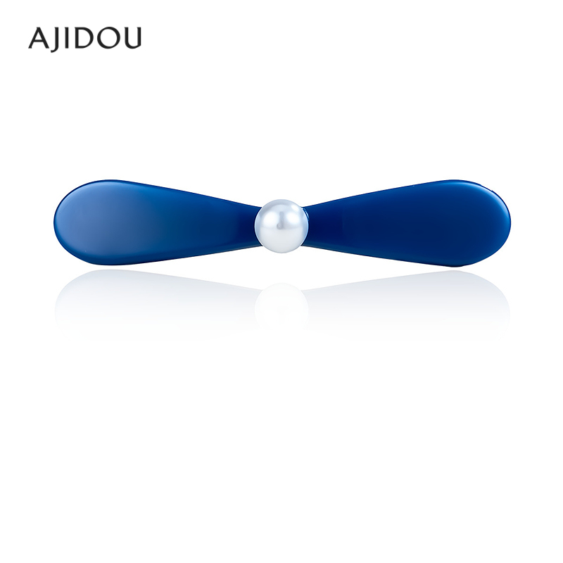 AJIDOU阿吉豆发饰女款简约醋酸珍珠蝴蝶结发夹