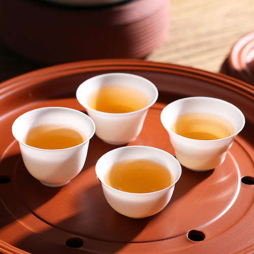 潮州防烫纯色工夫茶杯薄胎骨瓷