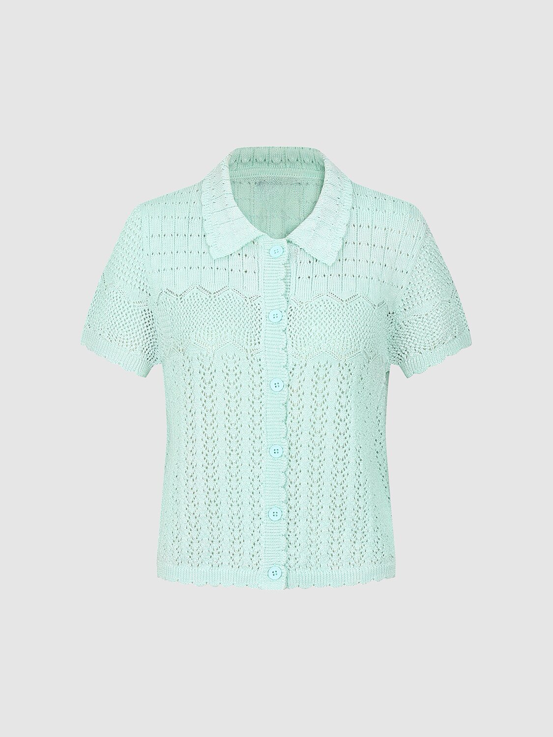 SHampUR2026夏季新款女装休闲粉彩花纹夹克领针织开衫