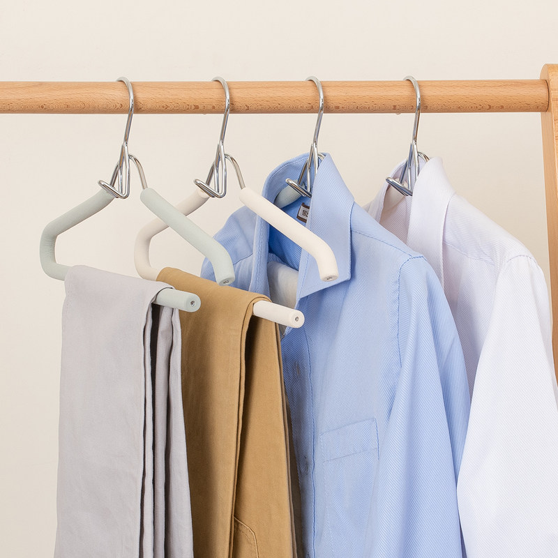 桢美男士衣架无痕大号家用宽肩防滑套装衣服挂连体搭配衣挂裤架子