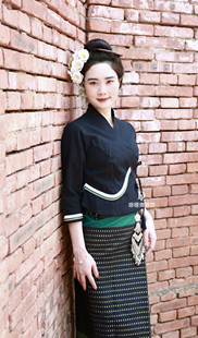 云南版纳傣族服装女套装气质显瘦生活装工作服拍照小香风短袖长裙