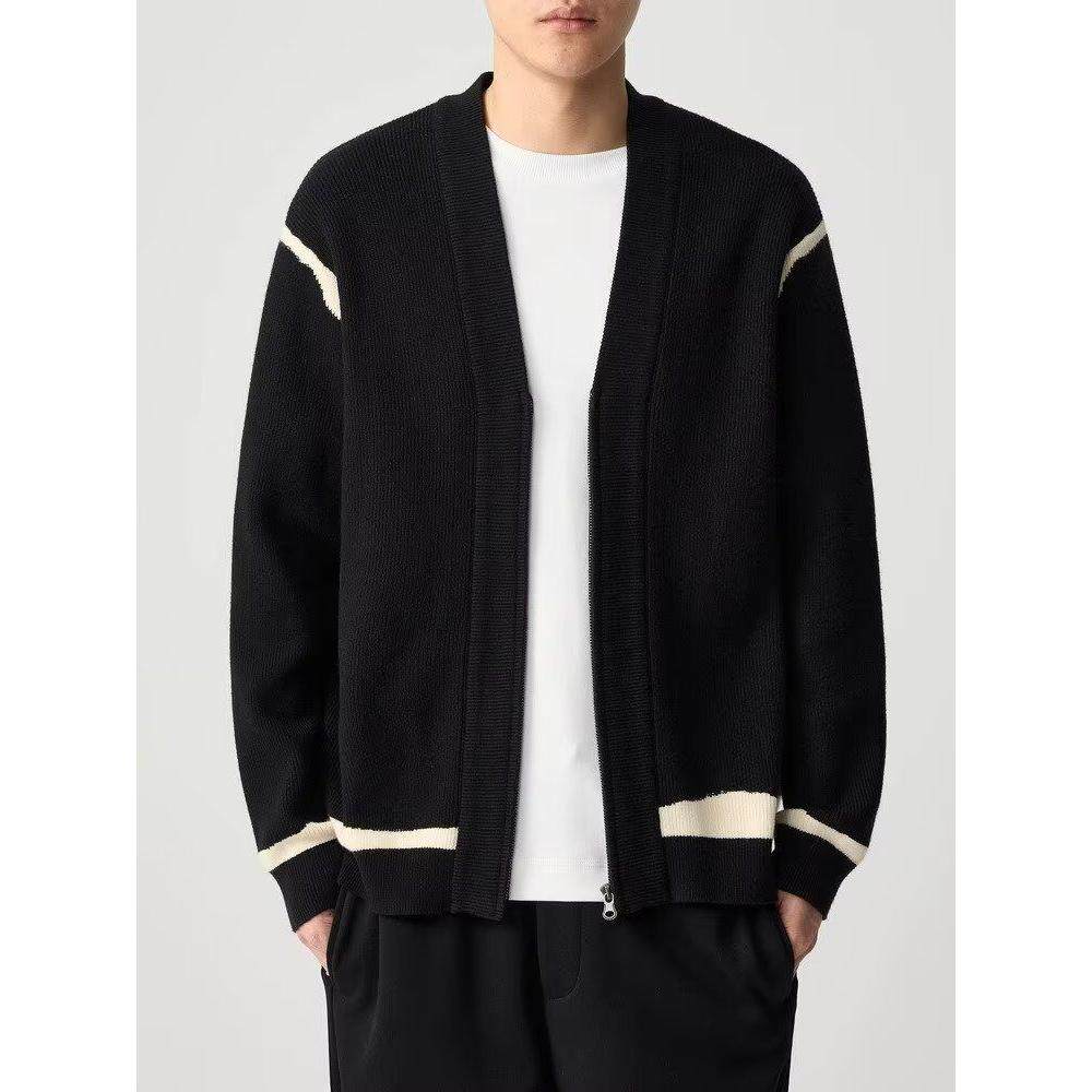 秋冬新款开衫毛衣男韩版潮流休闲绅士V领纯色针织修身小外套