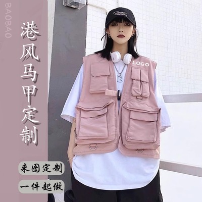 乱潮2025新款美式复古马甲男春秋款潮牌宽松坎肩背心外套