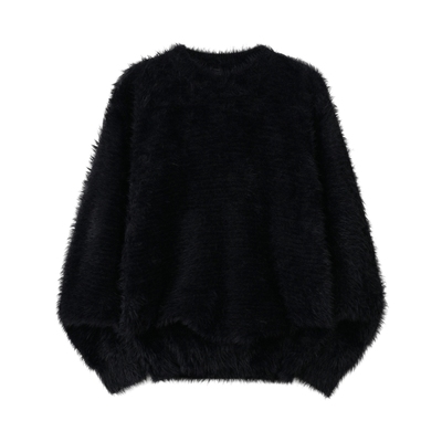 高级感软糯毛衣男款冬季马海毛针织衫潮流慵懒风宽松情侣线衣