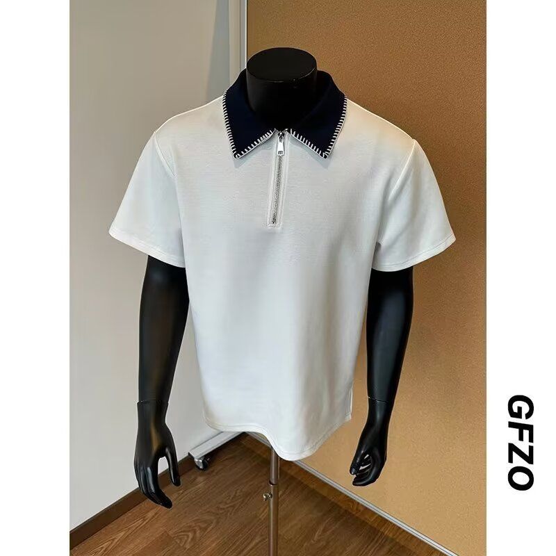 东华学校学院风polo衫校服套装中学生小学班服夏款短袖衬衫翻领衫