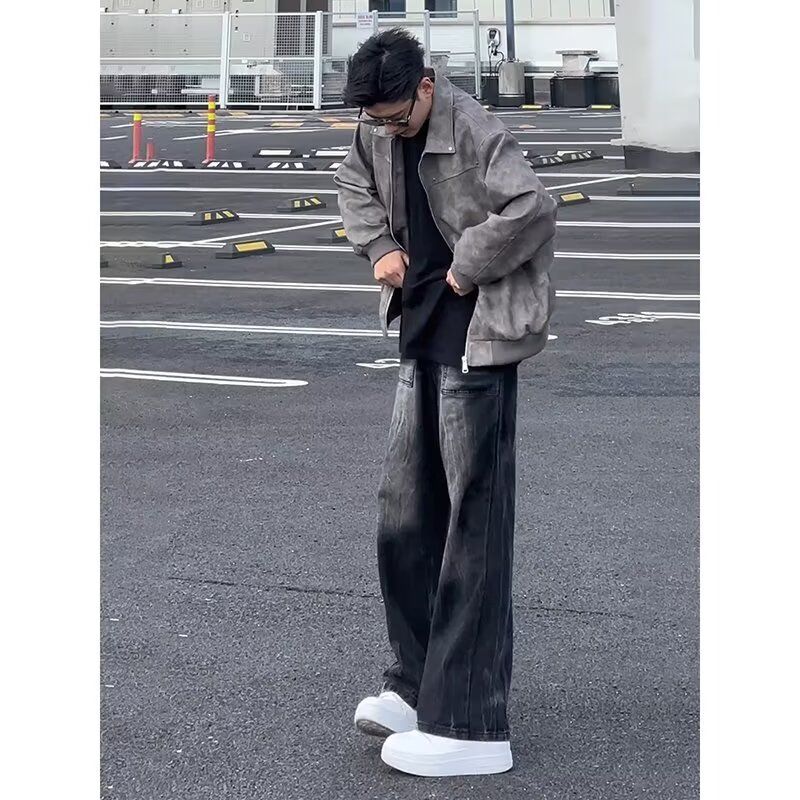 拼皮棉服外套男款秋早春秋冬外套韩系外套厚韩系氛围感通勤休闲