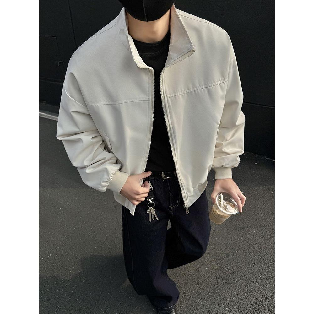 美式外套男秋季新款净色户外休闲防风春秋冲锋少年宽松上衣男士潮