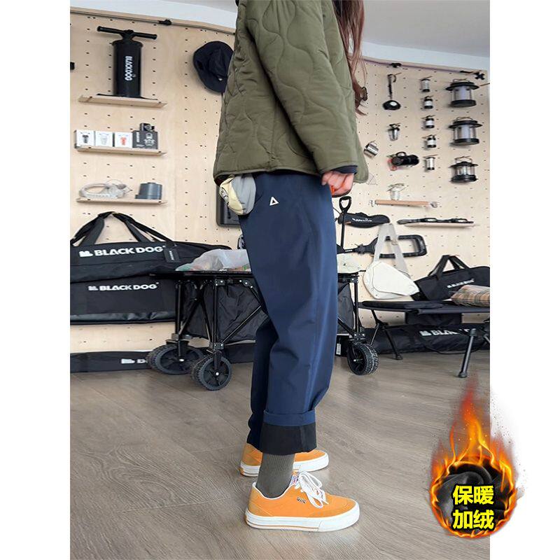 硬壳防水防风冲锋裤男秋冬季加绒美式机能工装裤户外微锥登山裤子