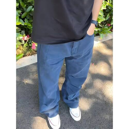 17DUP美式高街cleanfit微喇法工蓝牛仔裤男宽松休闲微喇长裤