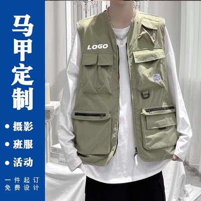 乱潮2025新款美式复古工装马甲男春秋款户外宽松休闲坎肩背心外套