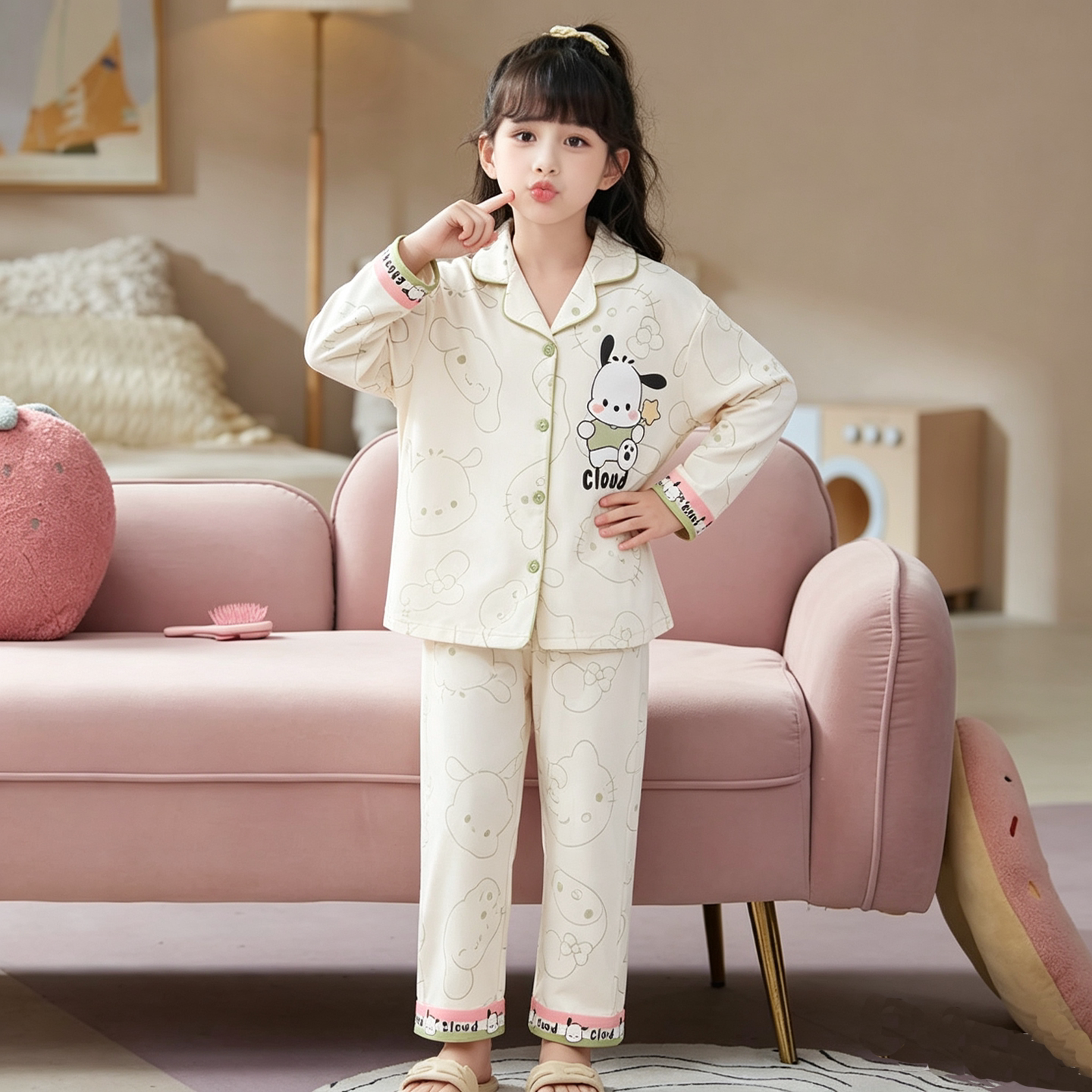 女童睡衣儿童2026新款春秋季纯棉长袖套装女孩大童洋气亲子家居服