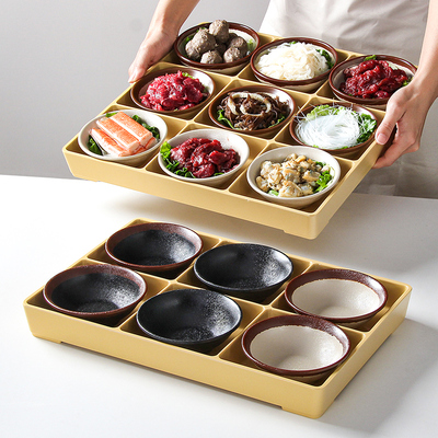 盘子台德密胺菜盘圆形