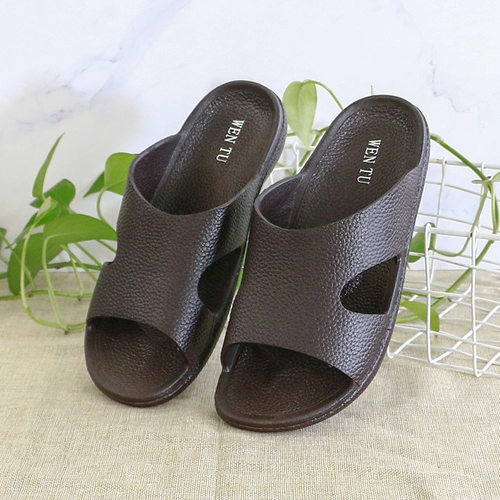 温突男家居拖鞋一字软底