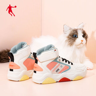 乔丹女鞋运动鞋女2025夏季新款高帮板鞋女软底防滑休闲鞋篮球鞋女