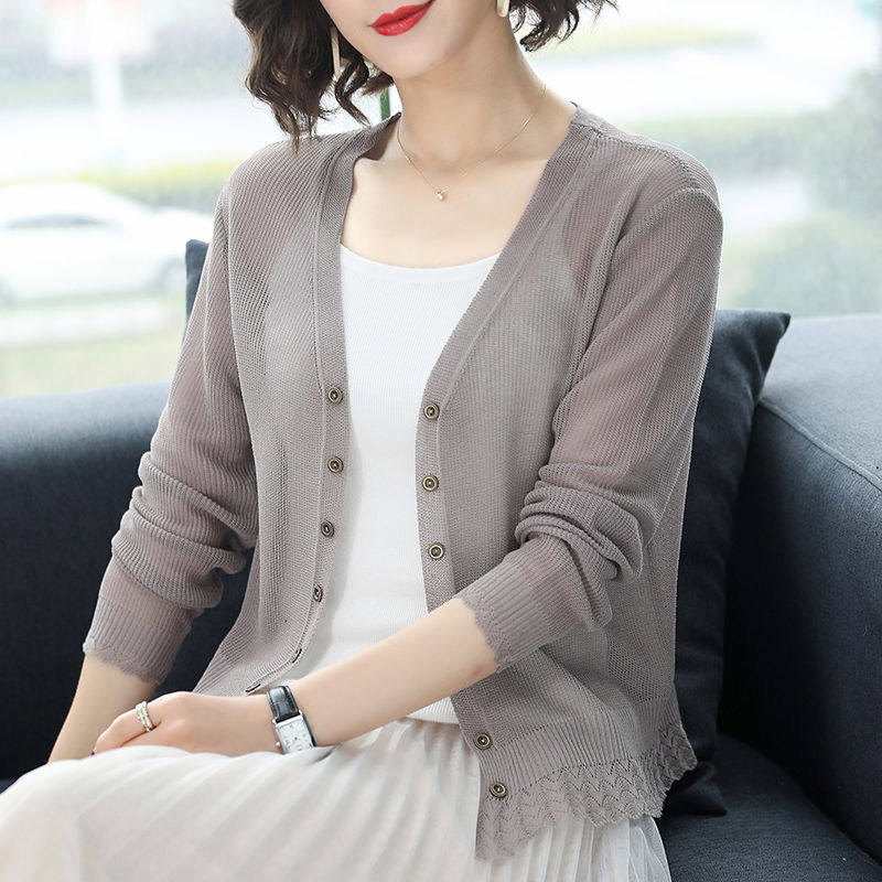 索宛亦（SUOWANYI）夏季冰丝空调针织衫开衫女薄款短款外搭镂空驼属于什么档次？