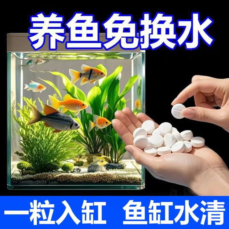 鱼缸净水片澄清澈净化水质除臭去腥鱼缸水族箱鱼池清水养鱼净水剂