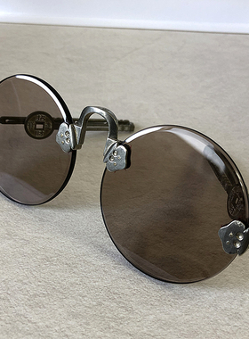 老梁子反梁复古圆形石头镜纯天然水晶眼镜太阳镜男款护目养眼老镜