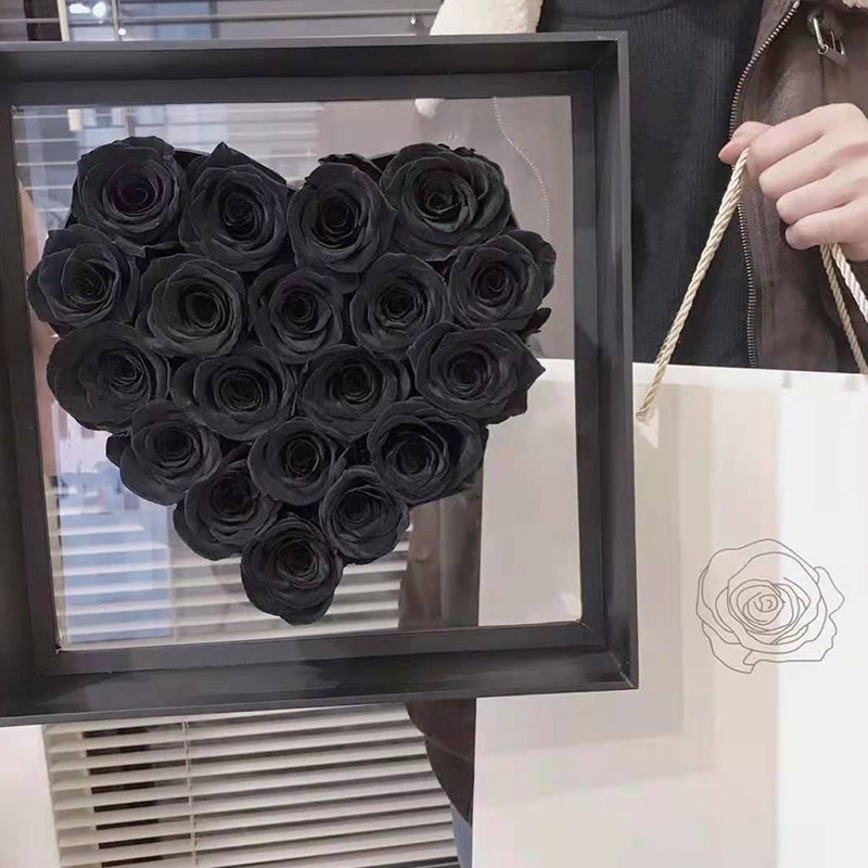 进口厄瓜多尔黑玫瑰相框