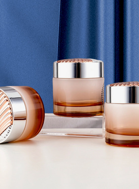 厚壁粉贝款玻璃化妆品罐套装高颜值密封保鲜护肤容器100g空瓶泵瓶