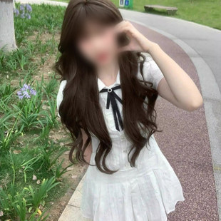 显气质高级白色裙 2025年夏季 新款 学院风短袖 连衣裙少女甜美风时尚