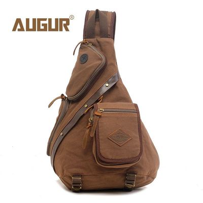 帆布包单肩胸包大容量多功能新款