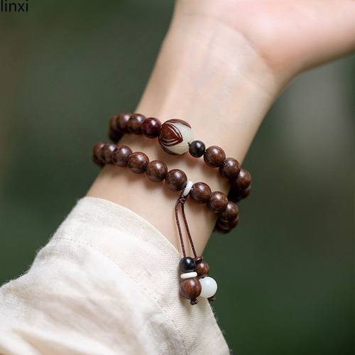 手串檀木中式盘玩檀香情侣佛珠