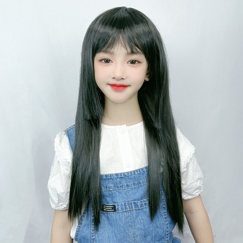 儿童假发小女孩仿真长直发