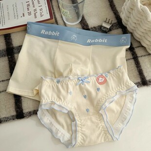 情侣内裤纯棉一男一女甜美可爱纯欲性感风女透气三角裤卡通全棉裆
