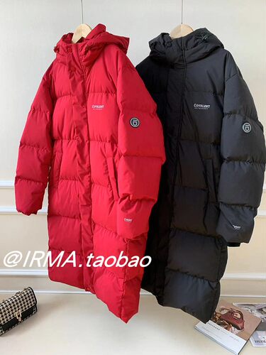 黑色长款过膝白鸭绒羽绒服女冬季2025新款炸街加厚保暖面包服外套