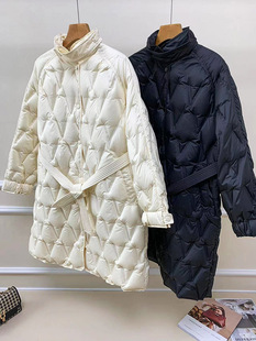 中长款 2023 90白鸭绒风衣式 用料非常棒 腰带羽绒服 篙端日系风