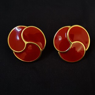 Vintage 红色金边耳夹 Napier