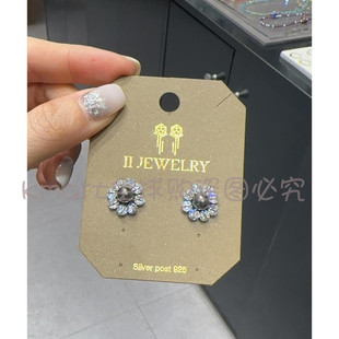 jewelry新款 韩国东大门ii 银针耳钉钻钻花朵24041814