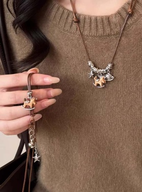 小马项链女2025秋冬新款毛衣链