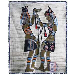 苗族蜡染 民族风布艺蜡染装饰画 酒店餐厅装饰  纺线 70*85cm