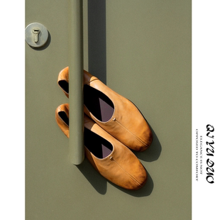 百搭一脚蹬单鞋 QIYUDUO 真皮软底平底鞋 女2026春秋新款 英伦乐福鞋