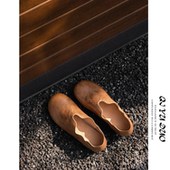 QIYUDUO 极简单鞋 老钱风粗跟马皮乐福穆勒博肯鞋 女一脚蹬设计师款