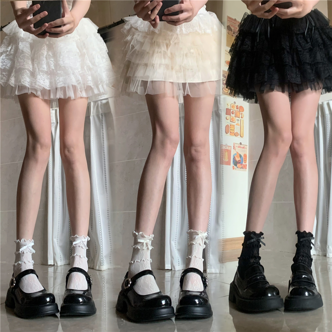 AYTofilms洛丽塔蕾丝中筒堆堆袜