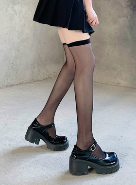 AY To films 日系超薄性感黑丝袜JK高筒袜全透明过膝袜子白色袜子
