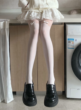 AY To films 洛丽塔jk甜美可爱猫咪丝袜白色连裤袜lolita假过膝袜