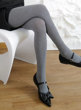 AY Tofilms秋冬高级灰打底袜经典显瘦黑色棉平板连裤袜高腰美腿袜