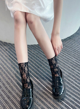 AY To films 甜妹蕾丝少女白色小腿袜夏超薄网纱花边短袜JK堆堆袜